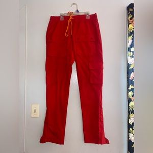 Red cargo pants